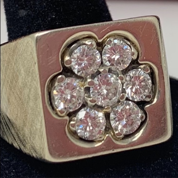 MENS 14K WHITE GOLD RING - Picture 3 of 7